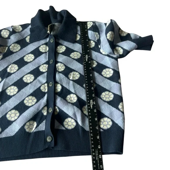 Maeve Kinsley Collared Crop Cardigan Sweater Y2K SZ M - Picture 10 of 10